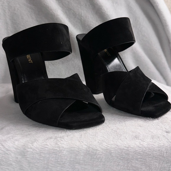 Saint Laurent Oak Suede Mules